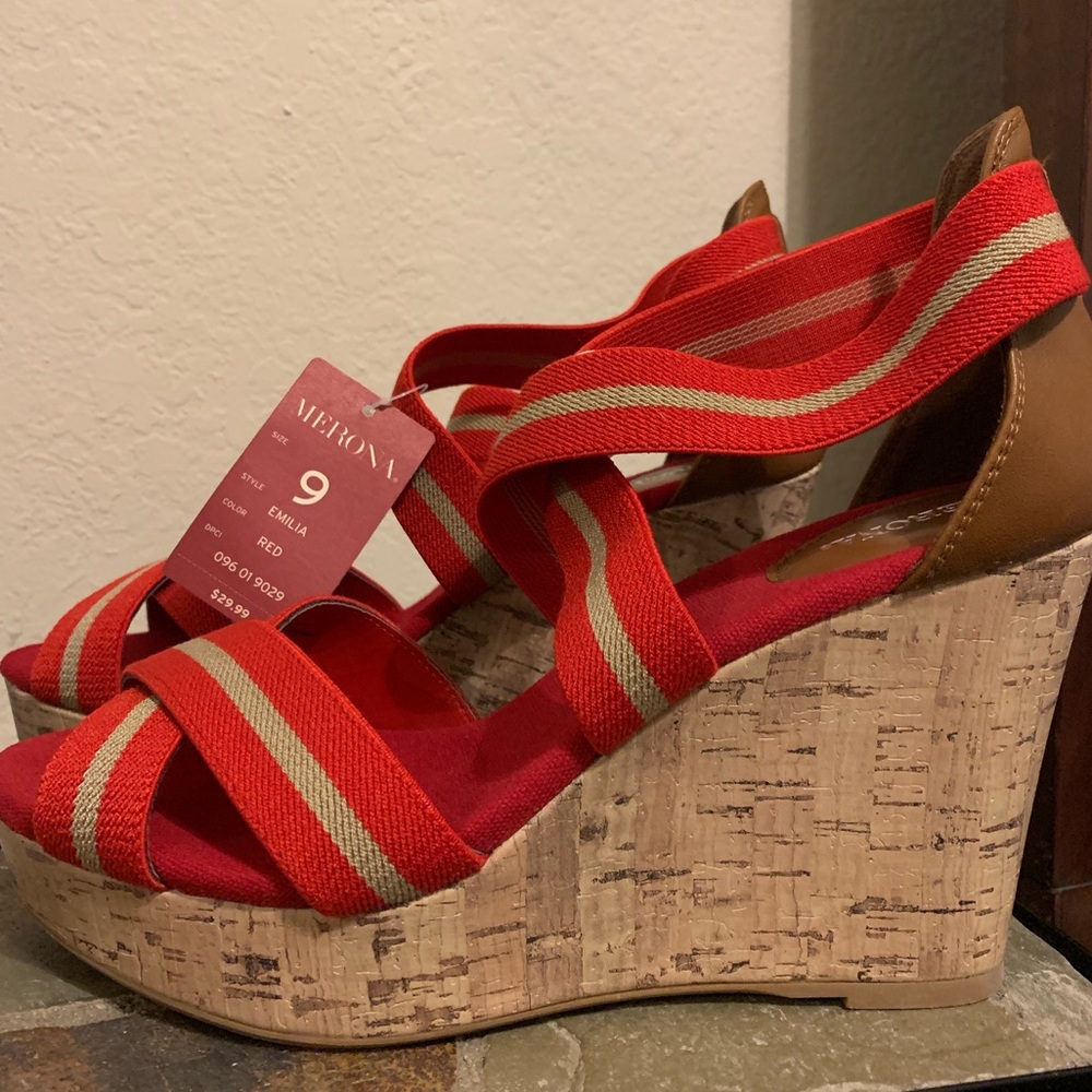 Merona Red Wedge Sandals (price is negotiable)